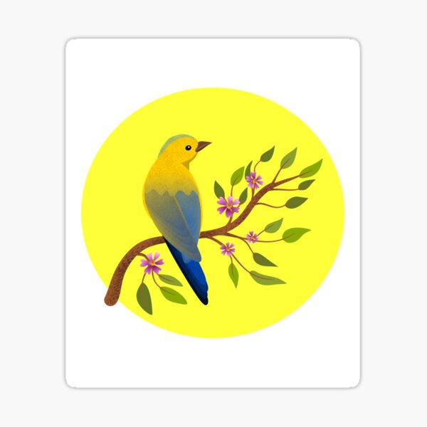 colourful bird life yellow green blue nature summer Sticker