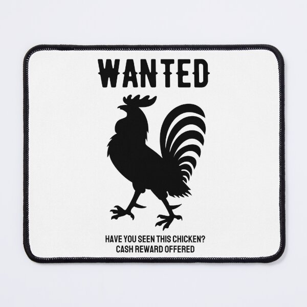 Item preview, Wanted. Have You Seen This Chicken? Black Silhouette, Text. designed and sold by JellyBeenzz.