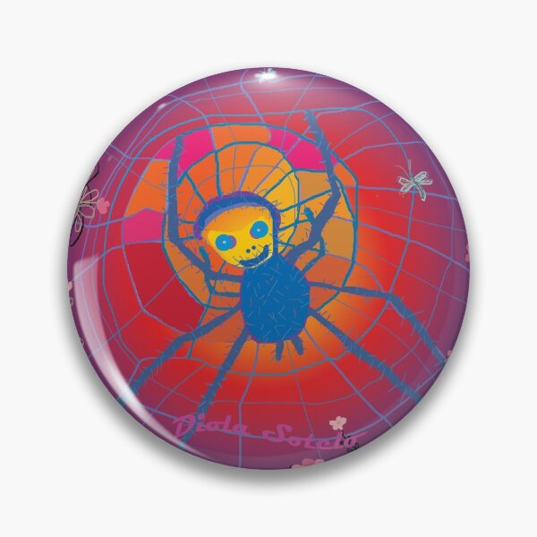 Item preview, Happy spider in its florid web designed and sold by Diola Sotelo.