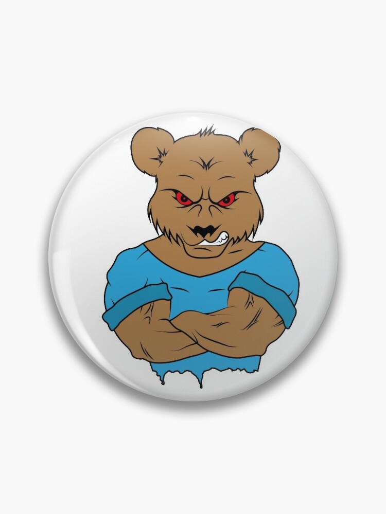 Brown angry bear with joystick, game player, cartoon bear wth red eyes,  smiling bear Kids T-Shirt for Sale by Tsvet04ek