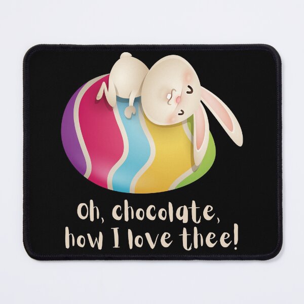 Item preview, Oh chocolate, how I love thee! Besotted Easter bunny hugging an Easter egg. designed and sold by JellyBeenzz.