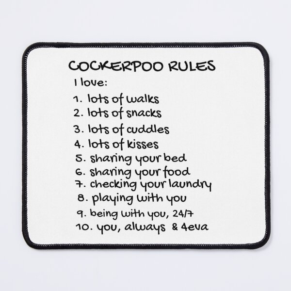 Item preview, Cockerpoo Rules. Text only design, black text. designed and sold by JellyBeenzz.