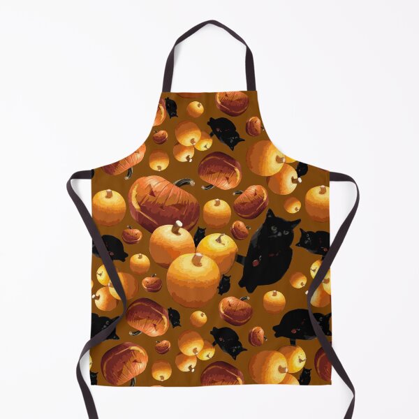 Item preview, Black Cat and Pumpkins Tossed on Brown Repeat 5748 designed and sold by Art in My Loft.