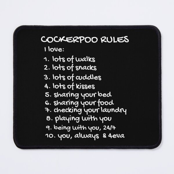 Item preview, Cockerpoo Rules. Text only design, white text. designed and sold by JellyBeenzz.
