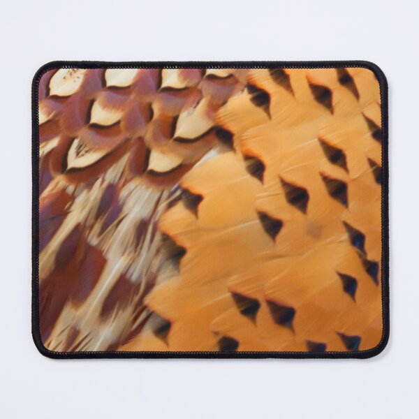 Item preview, Magnificent male pheasant feathers, plumage, rusty orange, browns, cream, close up. (From photograph of a live pheasant). designed and sold by JellyBeenzz.