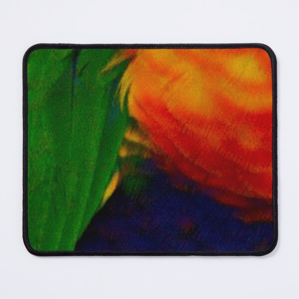 Item preview, Rainbow lorikeet parrot - feathers, plumage, close up. Bright green, red, yellow, orange, blue.  designed and sold by JellyBeenzz.