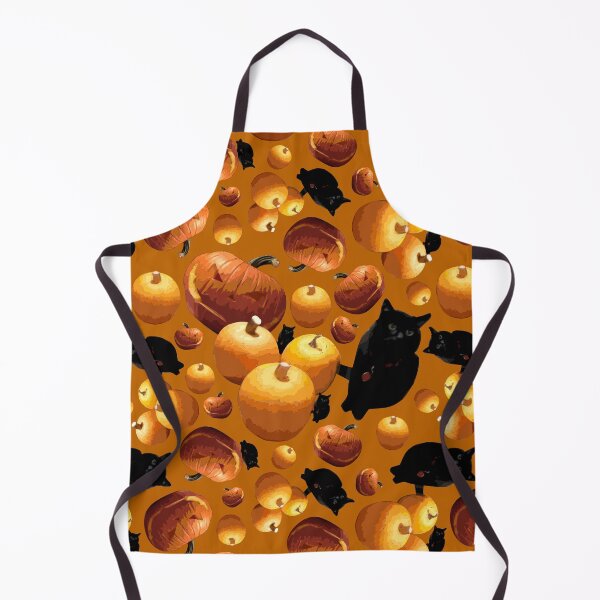 Item preview, Black Cat and Pumpkins Tossed on Dark Orange Repeat 5748 designed and sold by Art in My Loft.