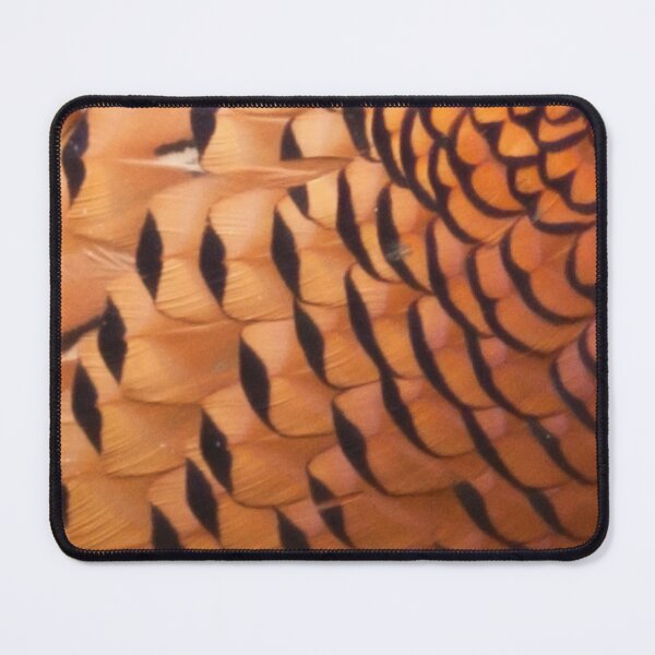Item preview, Magnificent male pheasant feathers, plumage, rusty orange, black, close up. (From photograph of a live pheasant). designed and sold by JellyBeenzz.