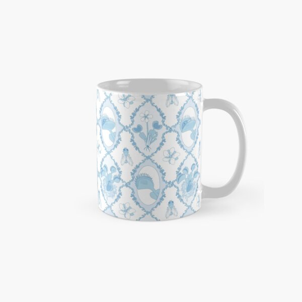 Venus Flytrap Motif in China Blue Classic Mug