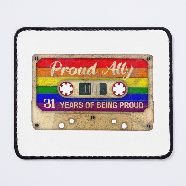 Item preview, Proud Ally, 31 Years Of Being Proud, 80s Retro Video Cassette Mixtape, 31st Gay Birthday Gift, Cute Gift  designed and sold by GoldenGerrari.