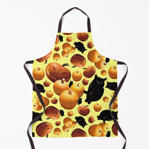 Item preview, Black Cat and Pumpkins Tossed on Yellow Repeat 5748 designed and sold by Art in My Loft.