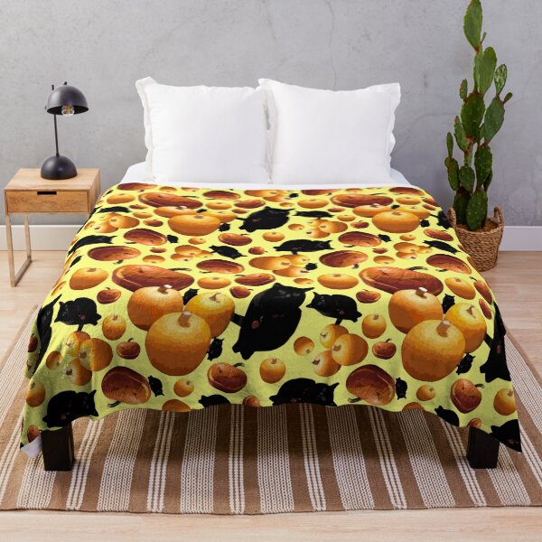 Item preview, Black Cat and Pumpkins Tossed on Yellow Repeat 5748 designed and sold by Art in My Loft.