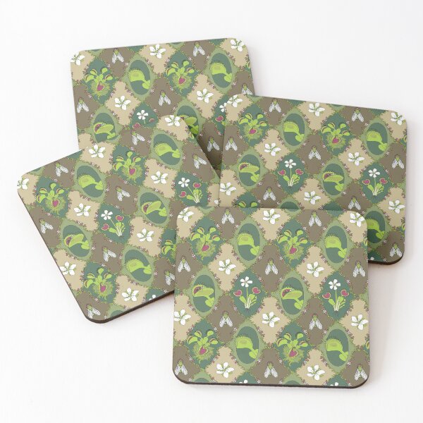 Venus Flytrap Motif Coasters (Set of 4)