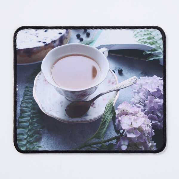 Item preview, Photo artwork: Hydrangea, Cup of tea, Blueberry Cheesecake designed and sold by GrayCatGraphics.