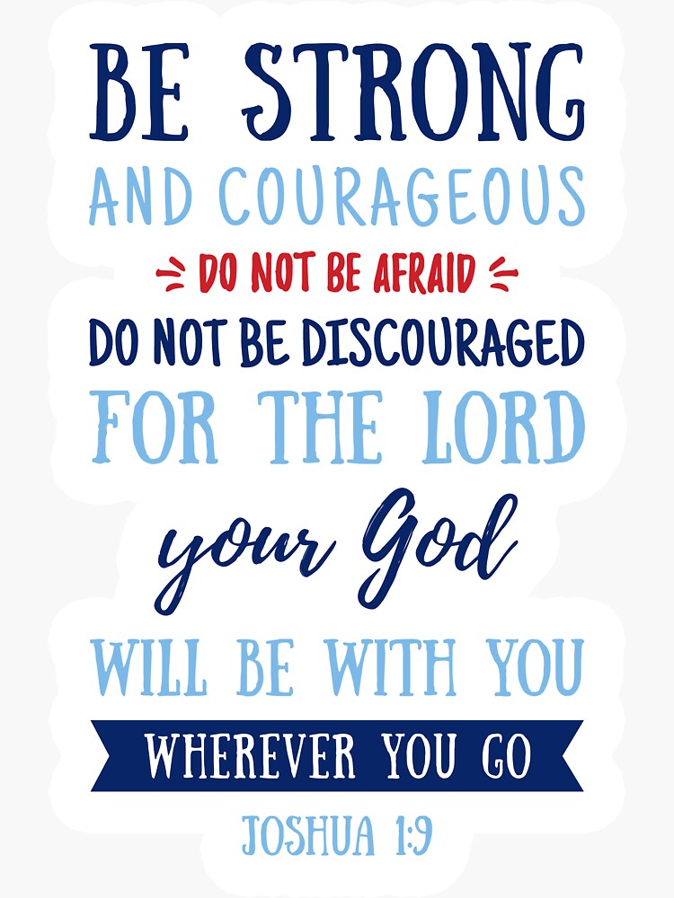 Be Strong And Courageous Joshua 1 9 Bible Verse Kids Room Decor Christian Gift Sticker