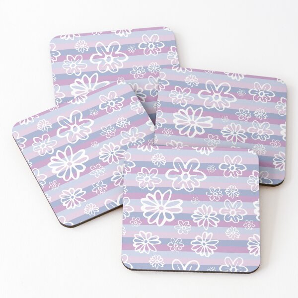 Item preview, Classic flowers of white lines on bands pattern designed and sold by RafaelLima7.