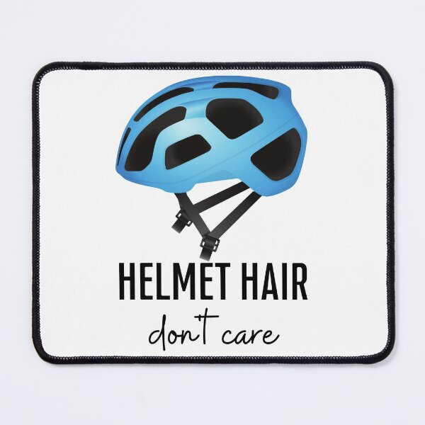 Item preview, Helmet hair, don't care! Blue helmet, black text. designed and sold by JellyBeenzz.