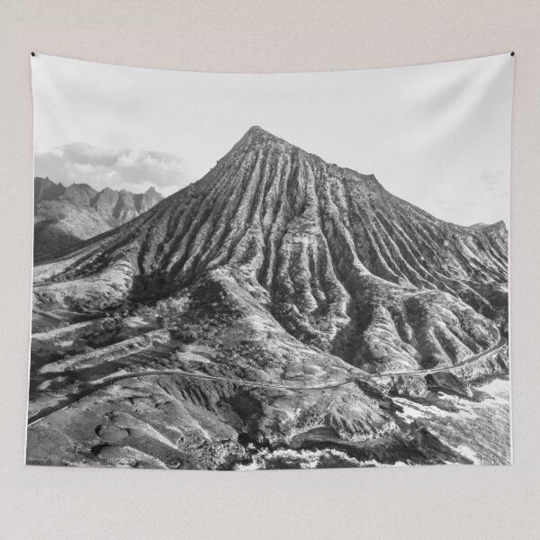 Item preview, Nature, Sea, Ocean, Land, Mountains, Forest, Sky view, Exotic, Tropical, Black and White designed and sold by Magic Love Art Print.