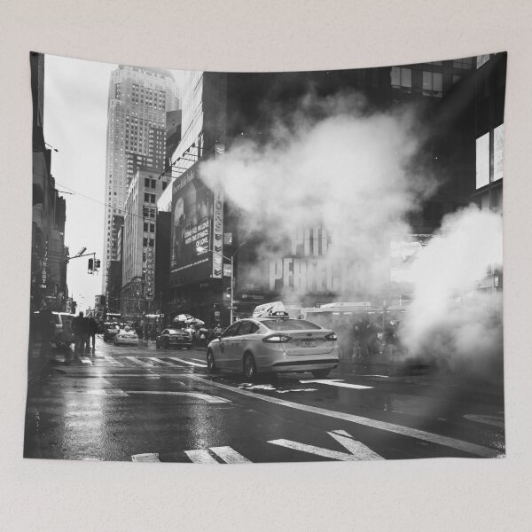 Item preview, New York Streets, New York Taxi, Taxi, New York, Buildings, Black and White designed and sold by Magic Love Art Print.