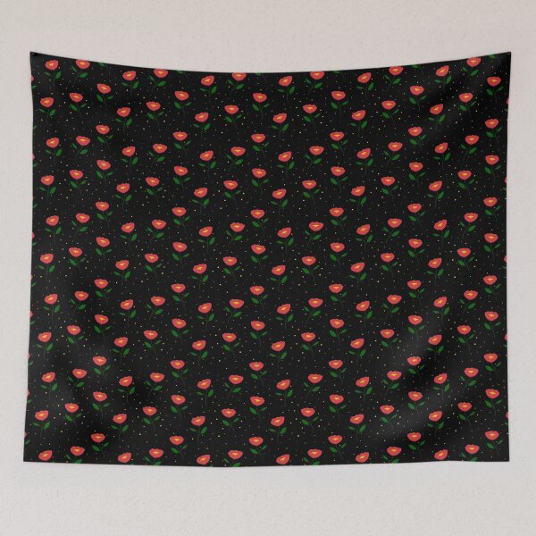 Item preview, Classic red flowers and yellow spots pattern designed and sold by RafaelLima7.