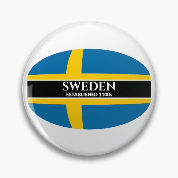 Item preview, Sweden Established 1100s Swedish Flag (White Text) designed and sold by Worldesigns by Artsiren.
