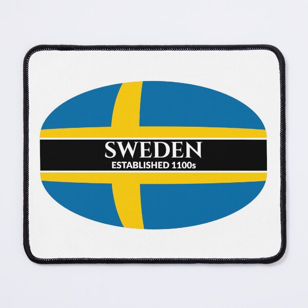 Item preview, Sweden Established 1100s Swedish Flag (White Text) designed and sold by Worldesigns by Artsiren.