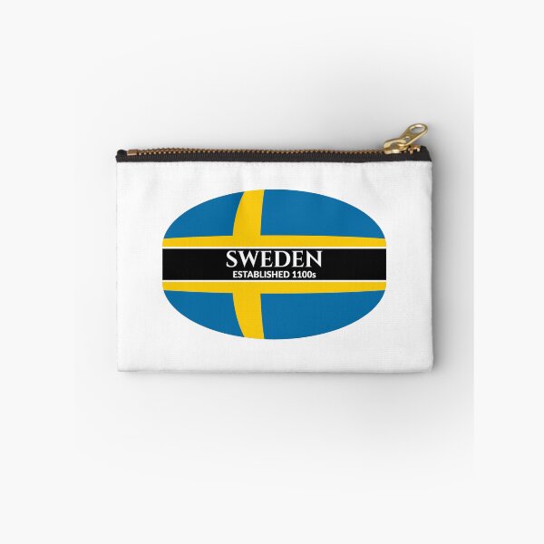 Item preview, Sweden Established 1100s Swedish Flag (White Text) designed and sold by Worldesigns by Artsiren.