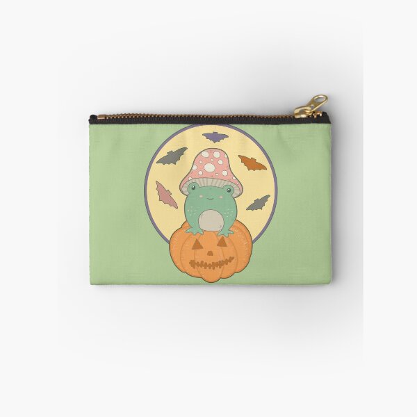 Item preview, Cute Halloween Cottagecore Frog & Full Moon Bats designed and sold by GrimButterfly.