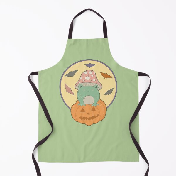 Item preview, Cute Halloween Cottagecore Frog & Full Moon Bats designed and sold by GrimButterfly.