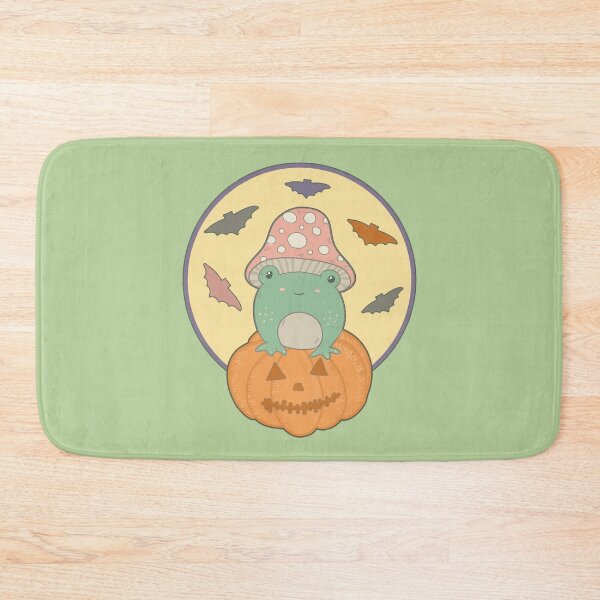 Item preview, Cute Halloween Cottagecore Frog & Full Moon Bats designed and sold by GrimButterfly.