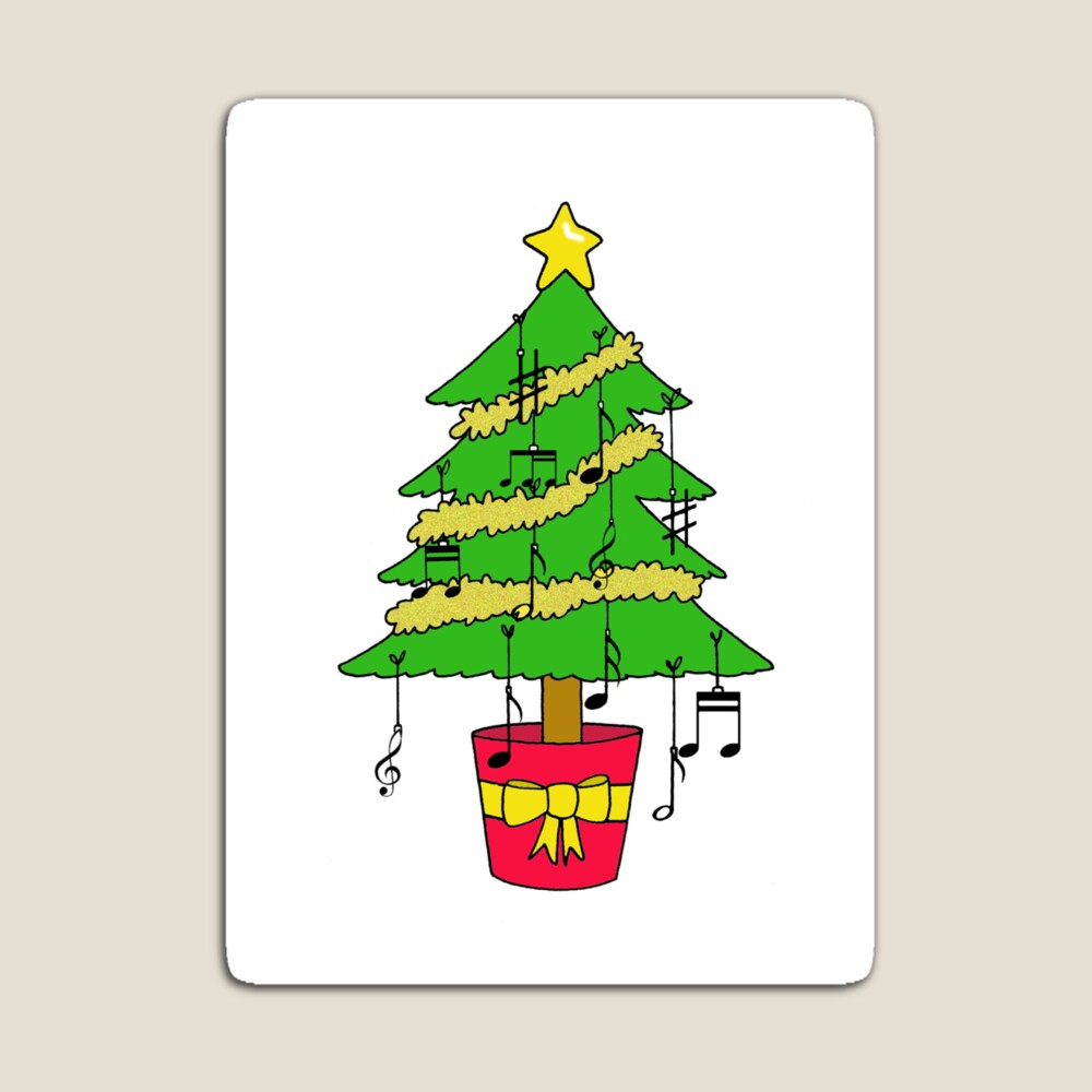 Christmas Tree Rubber Stamp - Customizable Stamp Featuring Christmas Tree  with Ornaments and Tinsel