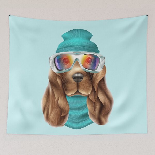 Item preview, Spaniel Dog in glasses and hat, cute spaniel dog designed and sold by Marie Young.
