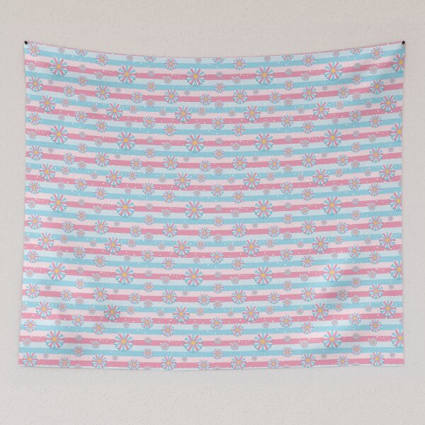 Item preview, Classic colorful flowers on stripes pattern designed and sold by RafaelLima7.