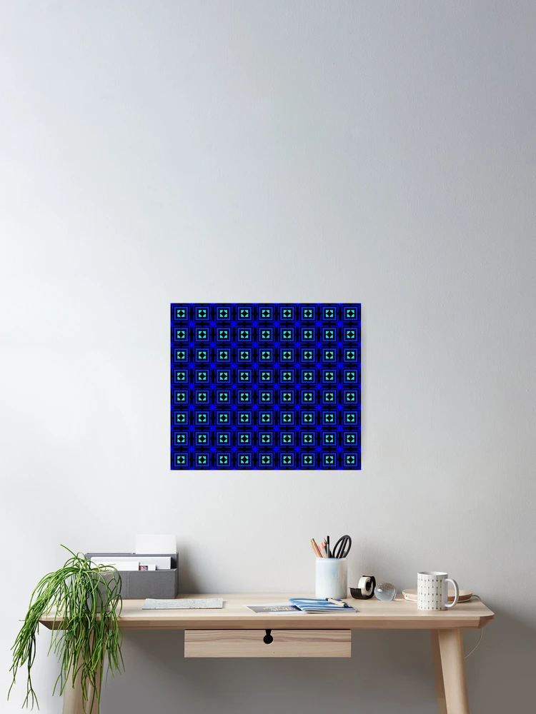Thumbnail 2 of 3, Poster, Geometric Patterns With Blue Color designed and sold by ClassyPatterns.