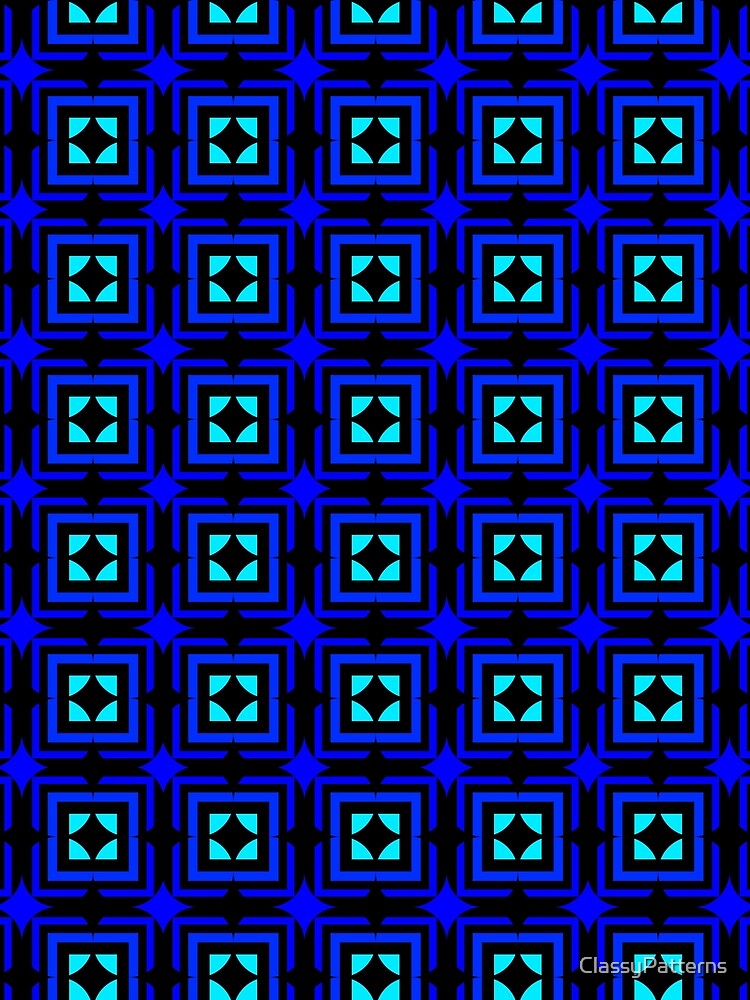 Thumbnail 3 of 3, Scarf, Geometric Patterns With Blue Color designed and sold by ClassyPatterns.