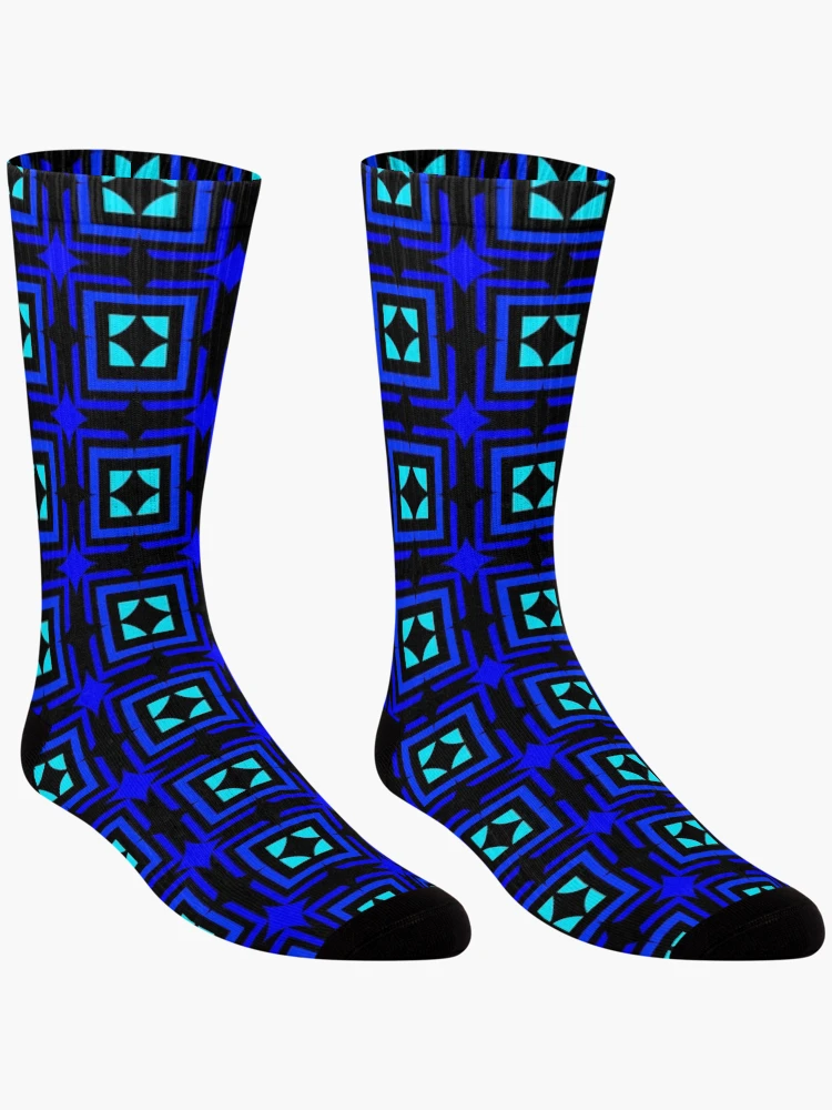 Thumbnail 3 of 5, Socks,  Geometric Patterns With Blue Color designed and sold by ClassyPatterns.