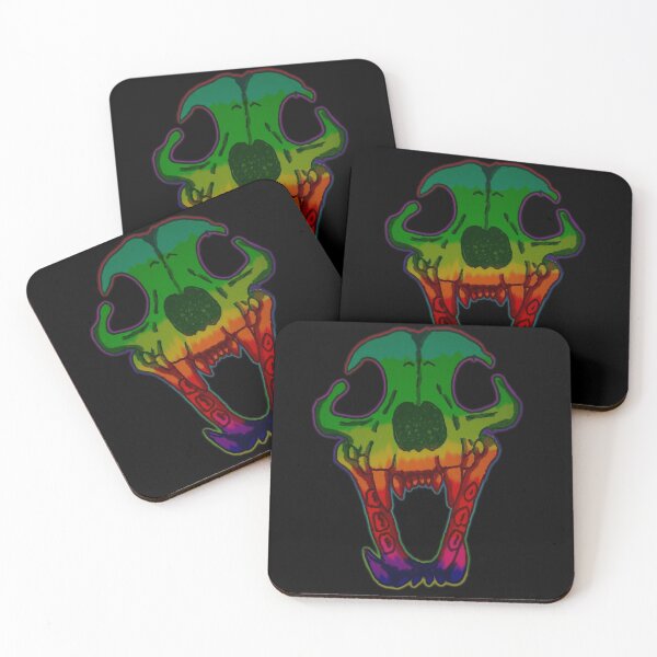 Item preview, rainbow canine skull designed and sold by PastelHellhound.
