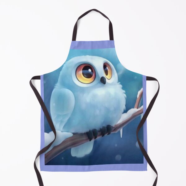 Item preview, Snow White Winter Big Eye Owl Blue designed and sold by Rowena Jones.