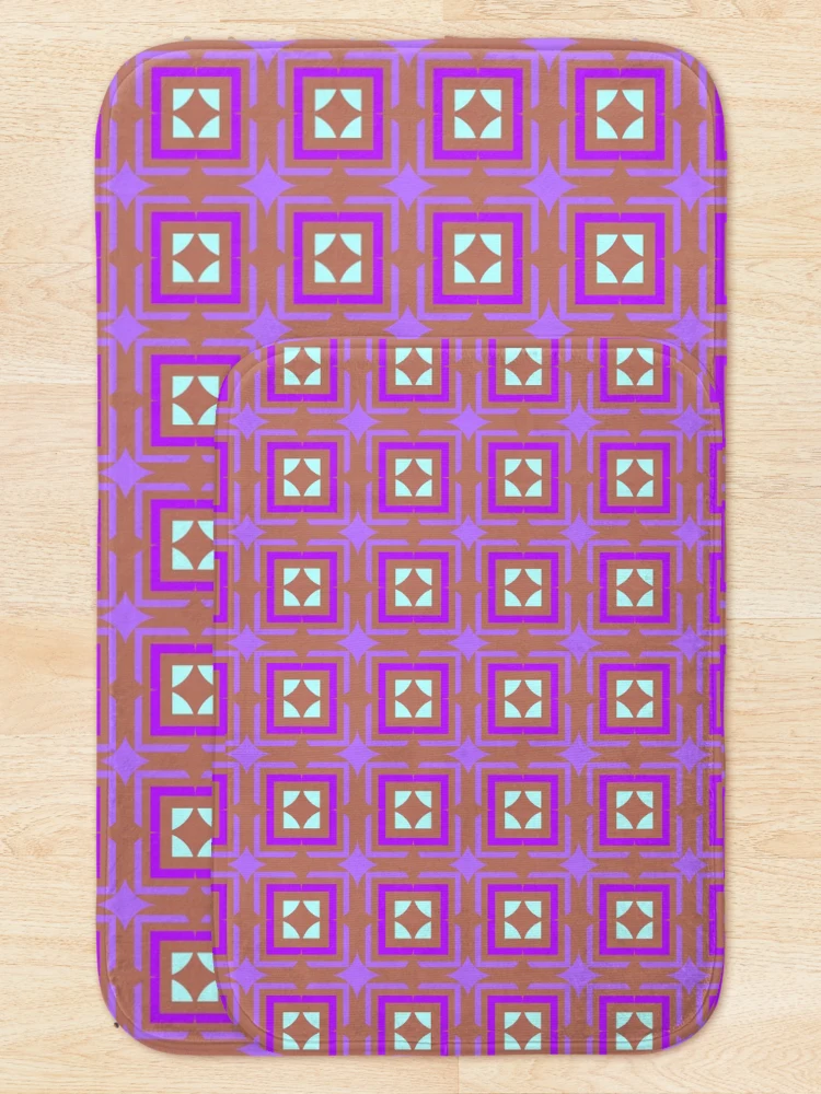 Thumbnail 5 of 6, Bath Mat, Geometric Patterns With Light Colors designed and sold by ClassyPatterns.