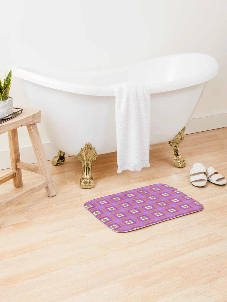 Thumbnail 2 of 6, Bath Mat, Geometric Patterns With Light Colors designed and sold by ClassyPatterns.