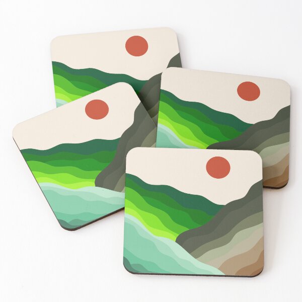 Item preview, Colorful abstract landscape mountains and sun designed and sold by Svlgsm.