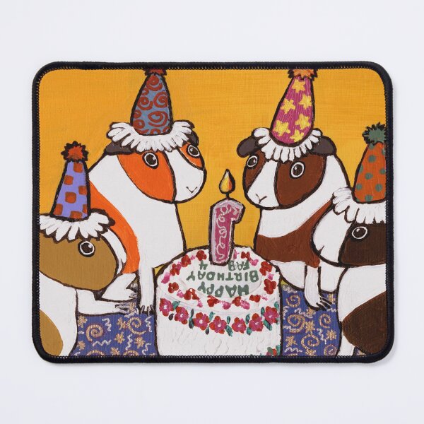 Aperçu de l'œuvre Cochon d'Inde : anniversaire des Beatles ! ~ Cavy Party ~ GRANDE CONCEPTION GRAPHIQUE ~ Pop Art ~ Peinture originale ~ LilyKoArt créée et vendue par Spinning Plates 360.