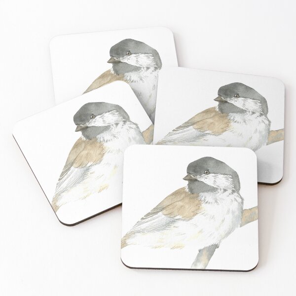Item preview, Black-capped chickadee watercolor portrait designed and sold by L'Atelier Oranjade.