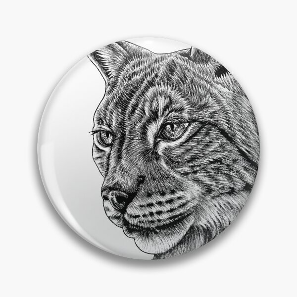 Item preview, Eurasian lynx - big cat - ink illustration designed and sold by LorenDowding.