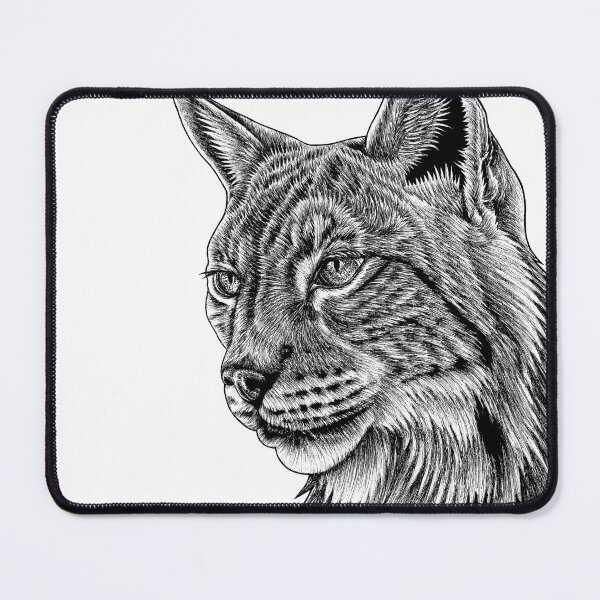 Item preview, Eurasian lynx - big cat - ink illustration designed and sold by LorenDowding.