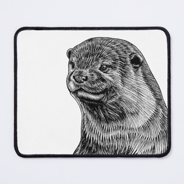 Item preview, Asian small clawed otter - ink illustration designed and sold by LorenDowding.