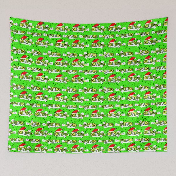 Item preview, Green Puffer in Santa Hat designed and sold by Kim H Ritter.