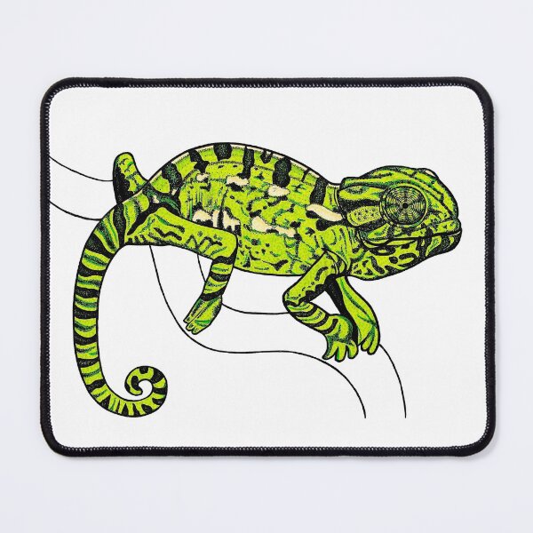 Item preview, Green baby chameleon - ink illustration designed and sold by LorenDowding.