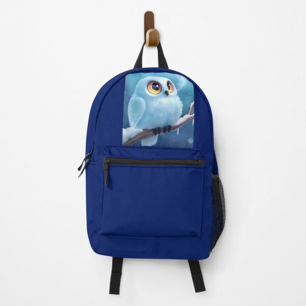 Item preview, Snow White Winter Big Eye Owl D Blue designed and sold by Rowena Jones.