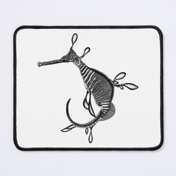 Item preview, Weedy seadragon - seahorse - ink illustration designed and sold by LorenDowding.
